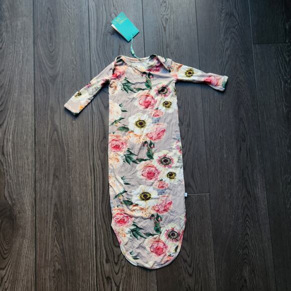 Posh Peanut French Gray knotted gown, 0-3 months - Picture 1 of 4